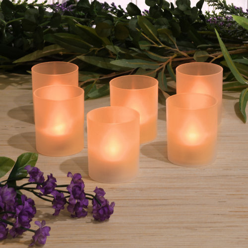 LumaBase Frosted Votives with Battery Operated LED Lights Wayfair